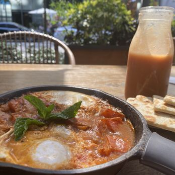 Ojo de Agua - Guava juice and huevos cazuela arabes - Mexican Near Me - Miami, Florida Ojo de Agua - Guava juice and huevos cazuela arabes - Mexican Near Me - Miami, Florida