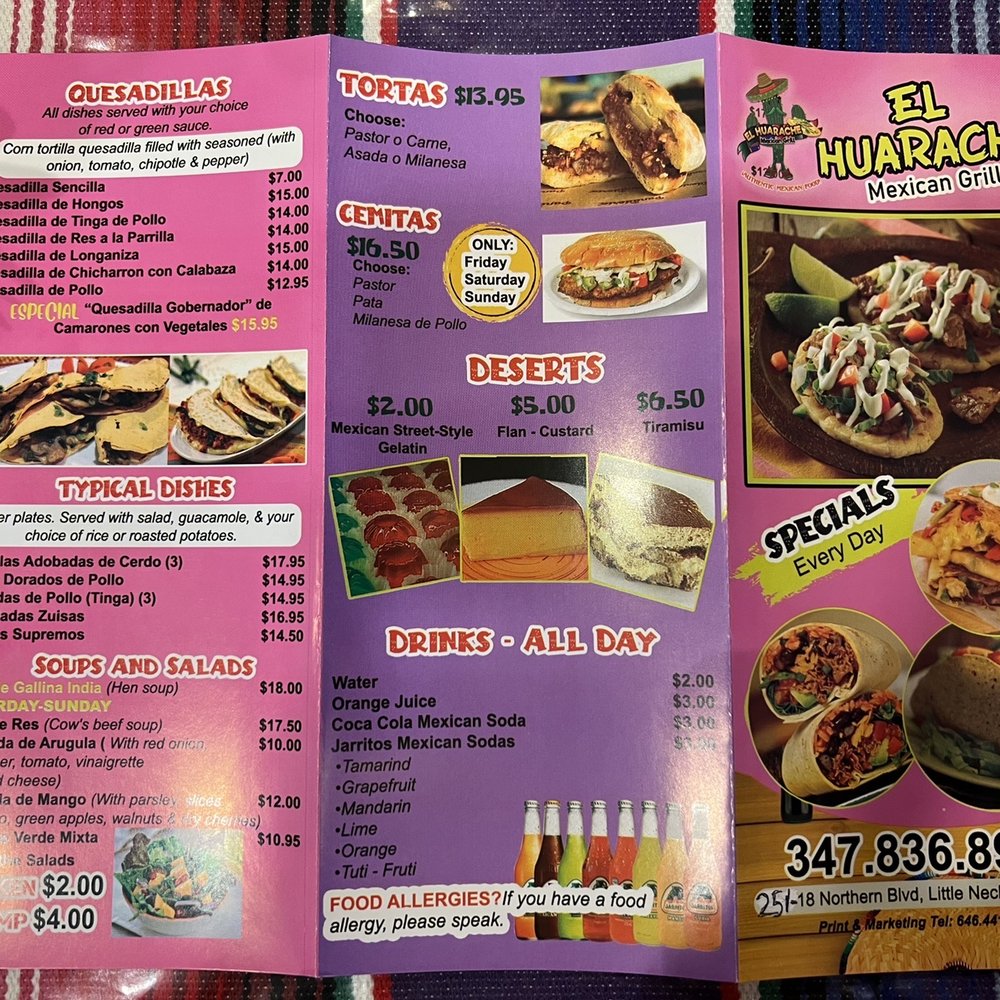 El Huarache - Menu 2/2 - Mexican Near Me - Queens, New York