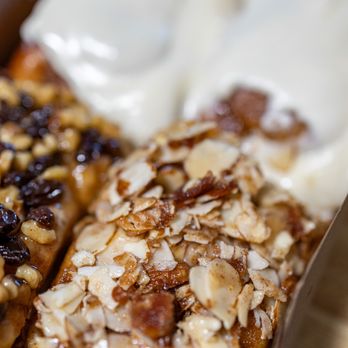 Old West Cinnamon Rolls - Almond Roll ($4.50) - Bakeries Near Me - Pismo Beach, California Old West Cinnamon Rolls - Almond Roll ($4.50) - Bakeries Near Me - Pismo Beach, California