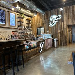 Ice cream counter and coffee bar