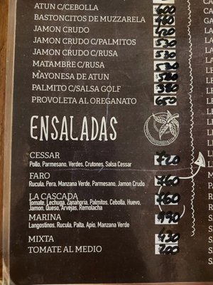 Menu photo 3 La Cascada FXH, B