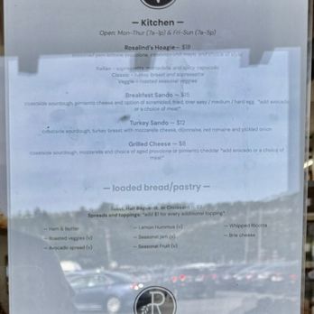Rosalind Bakery - March 2026 Kitchen Menu - Bakeries Near Me - Pacifica, California