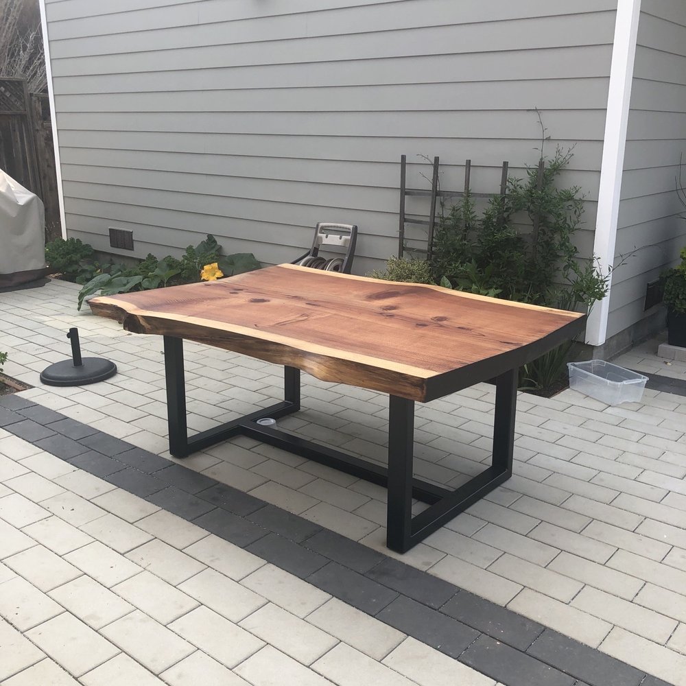 ATR Welding - Finished wood slab table - Metal Fabricators Near Me - Hayward, California ATR Welding - Finished wood slab table - Metal Fabricators Near Me - Hayward, California