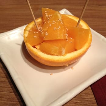 Fancy Sushi - Free small desert dish, orange with honey (?) and sesame seeds! - Japanese Near Me - Clermont, Florida Fancy Sushi - Free small desert dish, orange with honey (?) and sesame seeds! - Japanese Near Me - Clermont, Florida