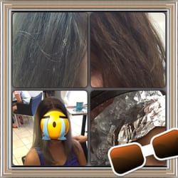Blown Away Salon & Spa - Fried hair! That is not an ombré color transition and behold the hair pins that produced horizontal lines