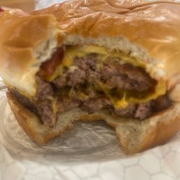 Burger under cooked