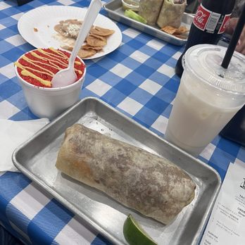 Taco Land - Birria Burrito, Hot Cheetos Esquite, and Horchata. We also got complimentary chips with beans/cheese! So tasty! - Tacos Near Me - Anaheim, California Taco Land - Birria Burrito, Hot Cheetos Esquite, and Horchata. We also got complimentary chips with beans/cheese! So tasty! - Tacos Near Me - Anaheim, California