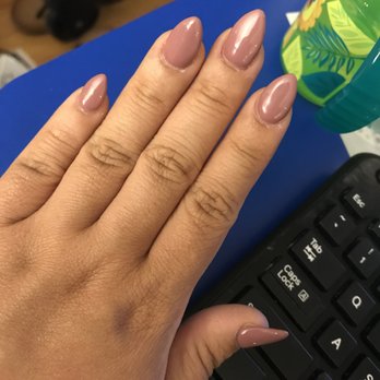 Bells Nails And Spa - Almond shaped full set Shellac Color: Hazelnut - Nail Salons Near Me - Gresham, Oregon