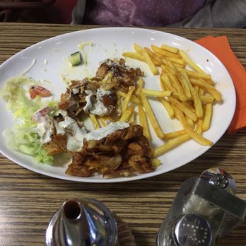 City Döner - Ein Dönerteller - zum großen Teil schon verputzt :-) - Fast Food Near Me - Mainz, RP