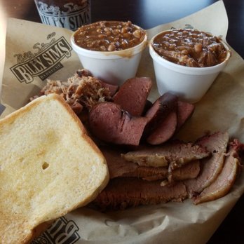 Billy Sims BBQ - a plate of meat and beans - Barbeque Near Me - Joplin, Missouri Billy Sims BBQ - a plate of meat and beans - Barbeque Near Me - Joplin, Missouri