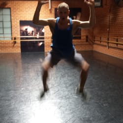 PlyoJam - Jason, the creator of PlyoJam, jumping in midair.