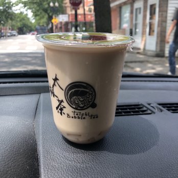 Tai Chi Bubble Tea - Taichi Green Milk Tea with lychee jelly. - Bubble Tea Near Me - Chicago, Illinois