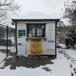 Don Valley Golf Course - Starter's hut with snow all around. Closed because the golf course was closed for the season in December 2020