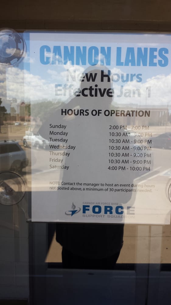 Open for Business CANNON LANES BOWLING 105 Albright Ave, Cannon Air