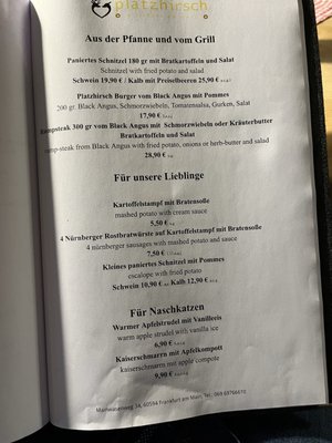 Menu photo 1 Platzhirsch Frankfurt, HE Menu photo 1 Platzhirsch Frankfurt, HE