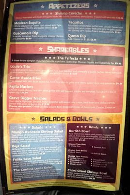 Menu photo 2 Cantina Louie St. Augustine, FL