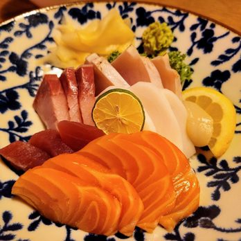 Sushi By K - a variety of sushi on a blue and white plate - Sushi Bars Near Me - Toronto, Ontario Sushi By K - a variety of sushi on a blue and white plate - Sushi Bars Near Me - Toronto, Ontario