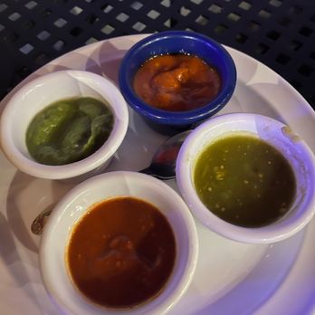 Los Carboncitos - 4 types of salsa for the table - Tacos Near Me - Denver, Colorado Los Carboncitos - 4 types of salsa for the table - Tacos Near Me - Denver, Colorado