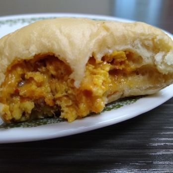 Kolache Factory - Inside an awesome brisket kolache - Bakeries Near Me - Carmel, Indiana