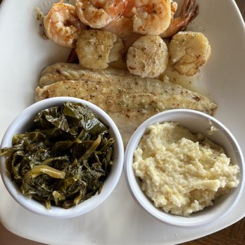 Charleston Crab House - Grilled seafood trio (red fish, scallops, shrimp) - Seafood Near Me - Charleston, South Carolina Charleston Crab House - Grilled seafood trio (red fish, scallops, shrimp) - Seafood Near Me - Charleston, South Carolina