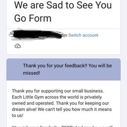 The Little Gym of Jacksonville, NC - Looks like confirmation to me. Weird how you can fill out an entire form, receive this page and they just "never received it"