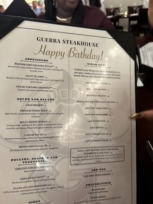 Menu photo 4 Guerra Steakhouse Arlington, VA