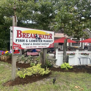 Breakwater Seafood Market - Sign and seating - Seafood Markets Near Me - Brewster, Massachusetts Breakwater Seafood Market - Sign and seating - Seafood Markets Near Me - Brewster, Massachusetts