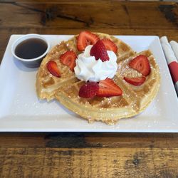 Just Love Coffee Cafe - Champlin - Waffle with Strawberry's