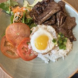 Rice plate Grilled Beef Short Ribs Add On Sunny Side Egg Rice plate Grilled Beef Short Ribs Add On Sunny Side Egg