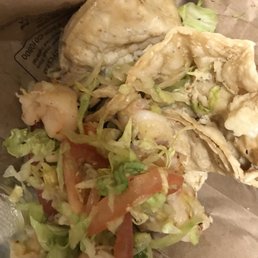 Shrimp tacos. Disgusting, taste like bleach