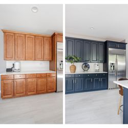 Pro Home Painting - Cabinet before/After