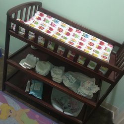 The Giggling Gator - Changing table fully stocked in case you're missing something in your diaper bag! So handy!