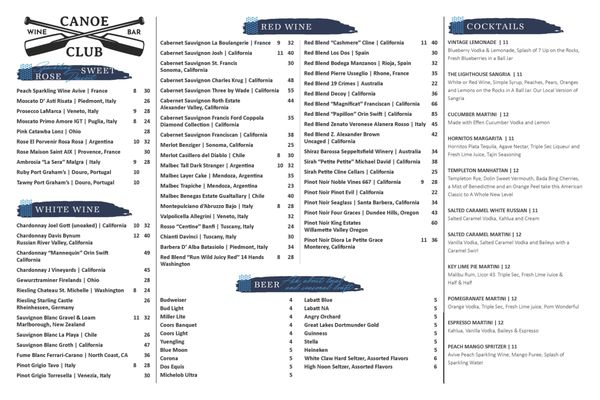 Menu photo 3 Canoe Club Wine Bar Marblehead, OH Menu photo 3 Canoe Club Wine Bar Marblehead, OH