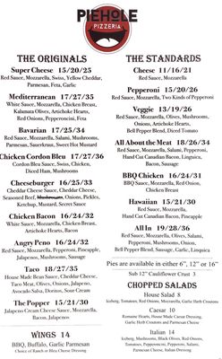 Menu photo 2 The Piehole Pizzeria Vancouver, WA Menu photo 2 The Piehole Pizzeria Vancouver, WA