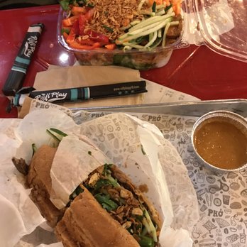 Roll Play - Beef banh mi, pork belly noodle bowl with spicy peanut sauce - Vietnamese Near Me - Vienna, Virginia