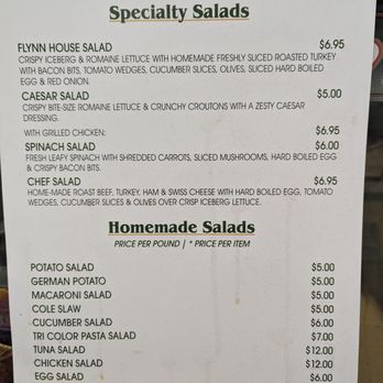 Flynn's Deli - a menu for special salads - Coffee & Tea Near Me - Westwood, New Jersey Flynn's Deli - a menu for special salads - Coffee & Tea Near Me - Westwood, New Jersey