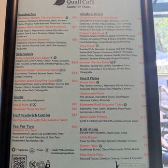Quail Cafe - Menu - Cafes Near Me - Redwood City, California Quail Cafe - Menu - Cafes Near Me - Redwood City, California