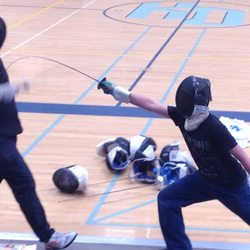 Student learns how to lunge.