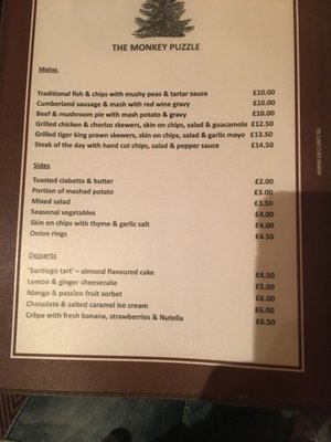 Menu photo 3 The Monkey Puzzle London, XGL Menu photo 3 The Monkey Puzzle London, XGL
