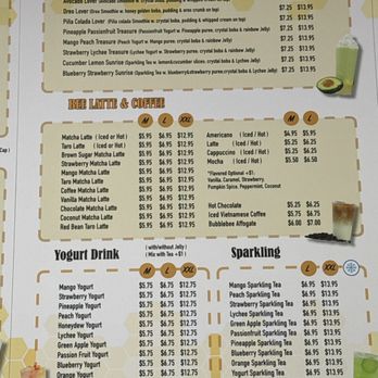 BubbleBee - Menu - Bubble Tea Near Me - Fredericksburg, Virginia