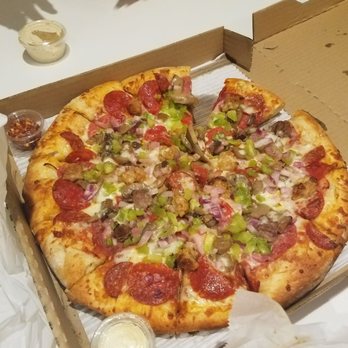 Uncle Tony's - Original combo pizza. Was good once we heated it up In the oven. Supposed to be thin crust. Definitely wasnt. - Italian Near Me - Valley Glen, California