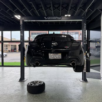 Lakeside Auto Center - GR86 on lift getting a wheel stud replaced. - Body Shops Near Me - North Hollywood, California