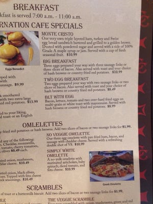 Menu photo 8 Carnation Cafe & Lounge Carnation, WA