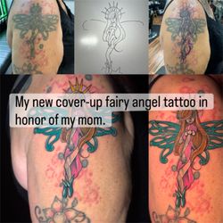 Old Foxx Tattoo - A fairy angel tattoo in remembrance of my mom, RIP.