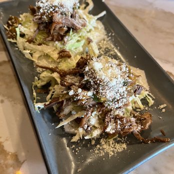The Porch Pour - Jicama beef tacos. Pineapple slaw. Cotija cheese. On a jicama shell. - Beer Bar Near Me - Midlothian, Texas