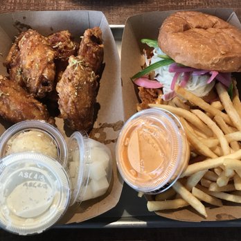 Holdaak Fried Chicken - Caramel soy chicken wings and spicy chicken sandwich combo - Chicken Shop Near Me - Fullerton, California Holdaak Fried Chicken - Caramel soy chicken wings and spicy chicken sandwich combo - Chicken Shop Near Me - Fullerton, California