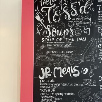 Toss’d - Close up of left side menu wall. - Wraps Near Me - Temecula, California Toss’d - Close up of left side menu wall. - Wraps Near Me - Temecula, California