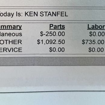 Bavarian Performance - Invoice piece - Auto Repair Near Me - Santa Rosa, California
