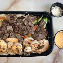 Steak & Salmon Combo Plate