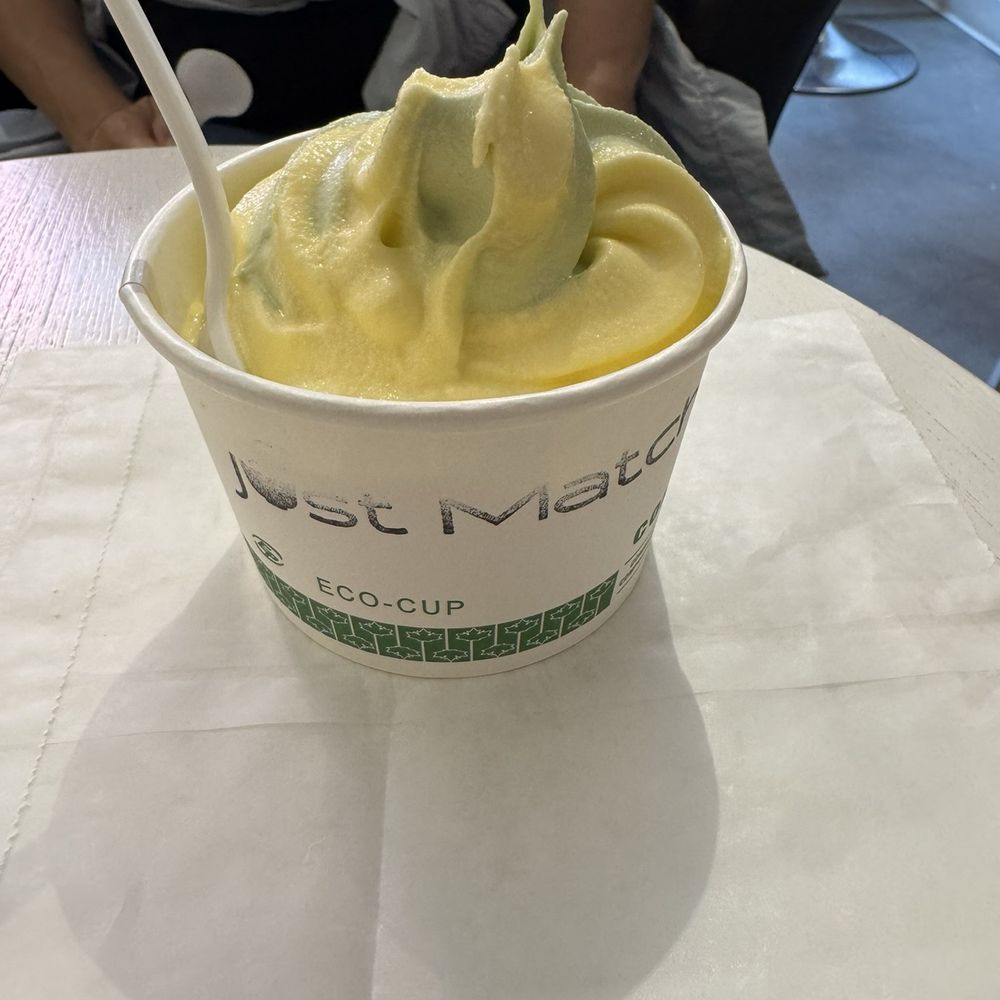 Just Matcha - Soft serve matcha and pineapple swirl - Tea Rooms Near Me - Victoria, British Columbia